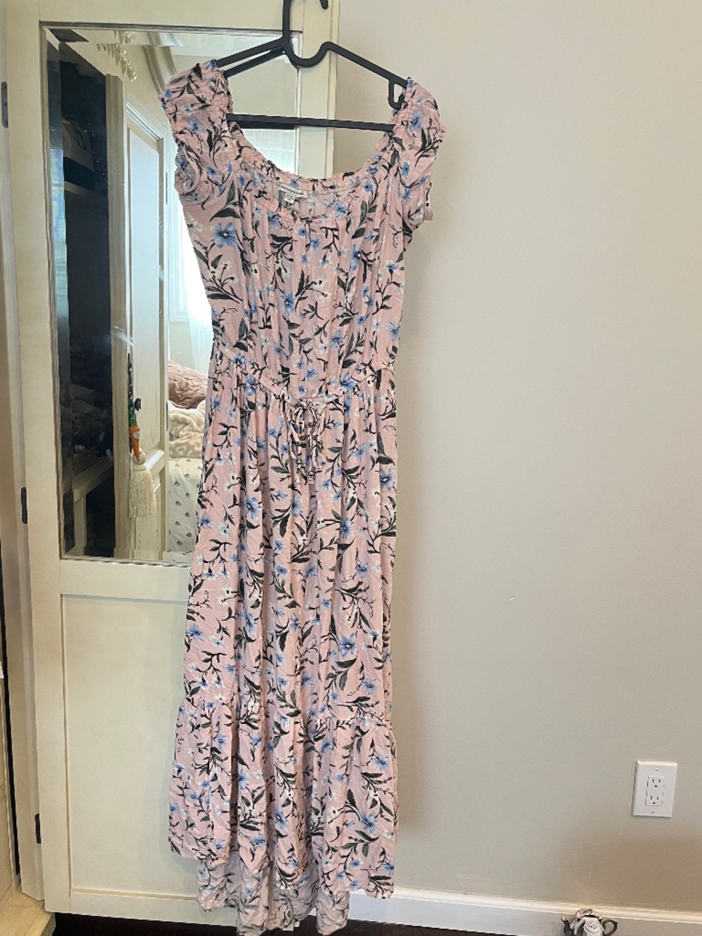 Pink Floral Smocked High-Low Dress